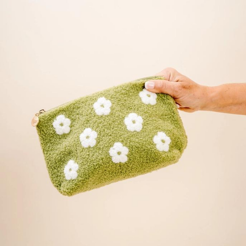 Teddy Pouch - Green Flower