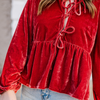 Grace Velvet Blouse - Carmine