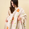 Floral Pink Scalloped Luxe Blanket