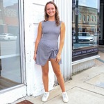 Quincy Athletic Wrap Dress - Black Gingham
