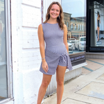 Quincy Athletic Wrap Dress - Black Gingham