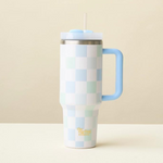 Take Me Everywhere Tumbler - Blue Check