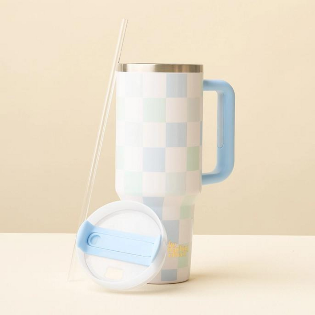 Take Me Everywhere Tumbler - Blue Check