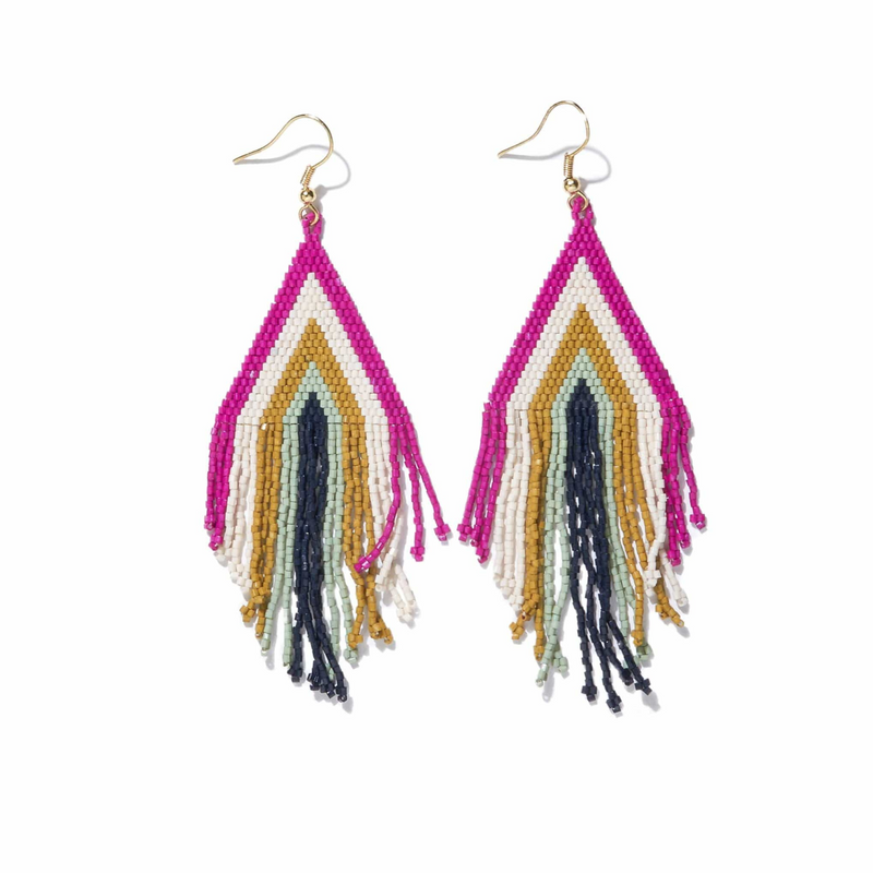 Whit Glass Beaded Dangles
