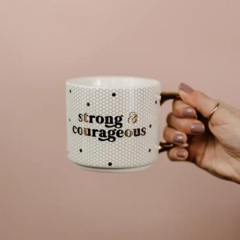 Strong & Courageous Tile Mug